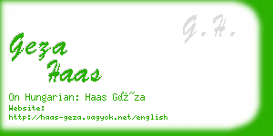 geza haas business card